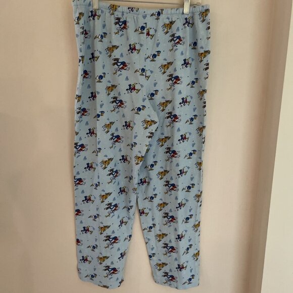 Disney Winter Wonderland Pajama Pants Unisex Large Blue Mickey & Friends Cozy - Picture 4 of 10